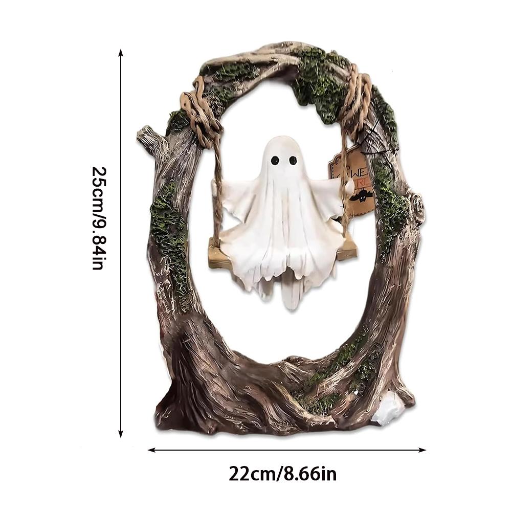 Cute Spooky Halloween Figurine Resin Small Ghost Figurine Multi-Purpose Lovely Ghost Decorations for Desktop Bookshelf Decor