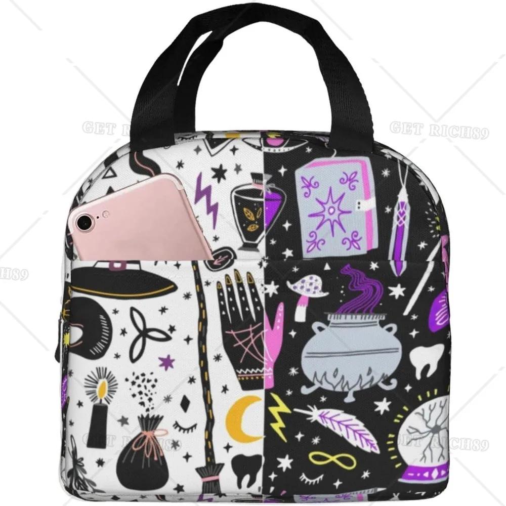 Spider Halloween and Ghost Lunch Bag Insulated Reusable Lunch Box Thermal Cooler Tote Bags Container for Women Work Trip