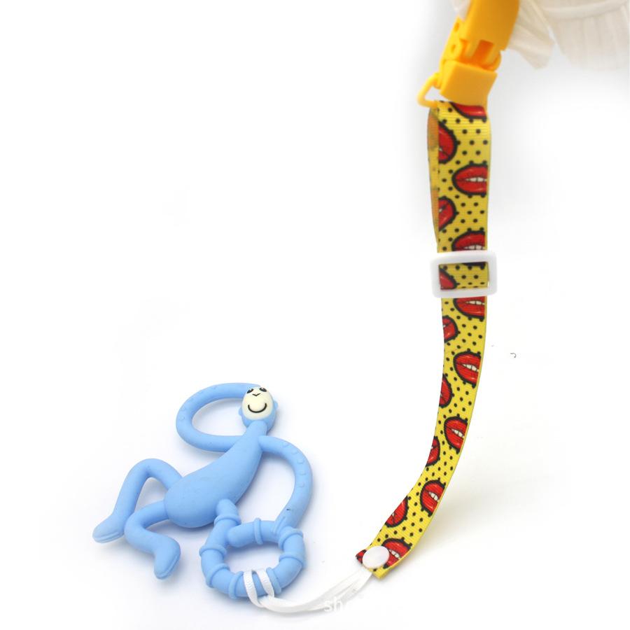 Cute Cartoon Baby Pacifier Clips Chain Ribbon Dummy Soother Holder Chains Adjustable Buckle Strap for Pacifier Baby Feeding Gift