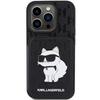 Karl Lagerfeld Klhcp15Lsakcnsck Iphone 15 Pro 6.1 Czarny/Black Hardcase Saffiano Przegródki Na Karty I Podstawka Monogram Choupette