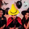 Halloween Witch Hat Pointy Yellow Felt Wizard Top Hat Large Brim Dress-up Hat Cosplay Accessory Trick-or-Treating Party Costume