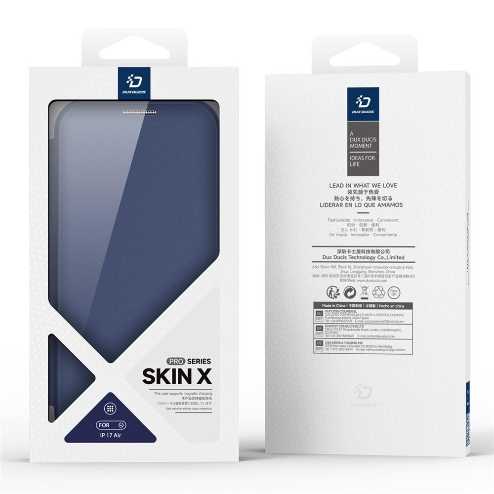 Dux Ducis Flip Case for iPhone Air, Skin X Pro, for MagSafe, Navy Blue