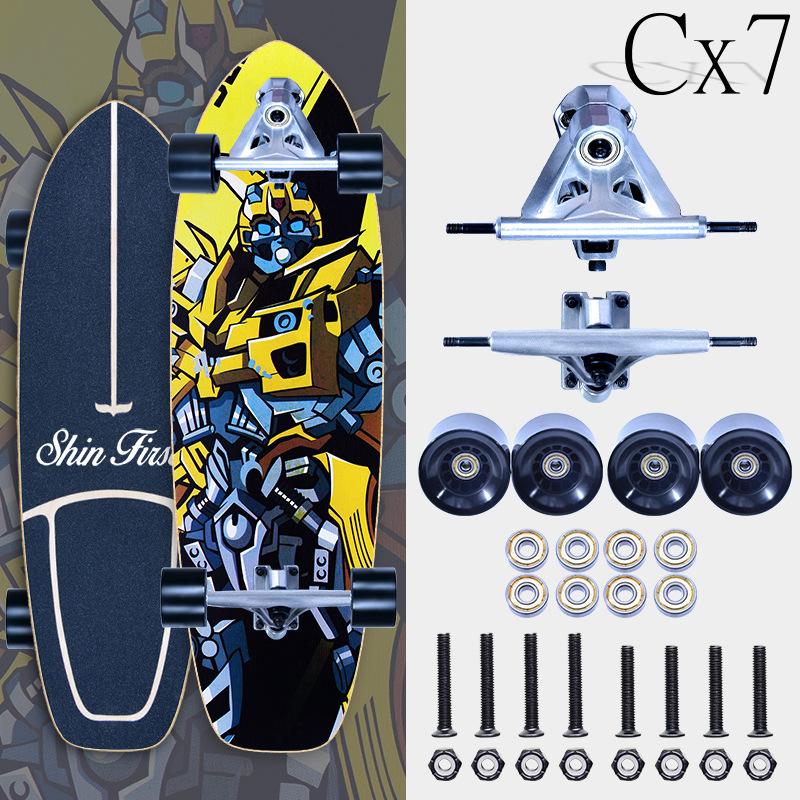 Доска для серфинга, скейтборд, лонгборд, скейтборд, мигающие колеса, скейтборд для спорта и отдыха на природе 77x22.5x12 см