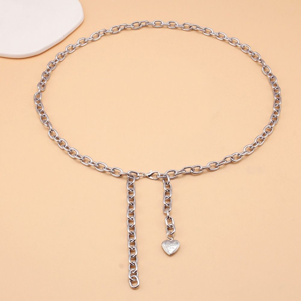 Versatile Waist Chain Belt Alloy Metal Waist Chain Fashion Heart Pendant Waist Chain  For Women