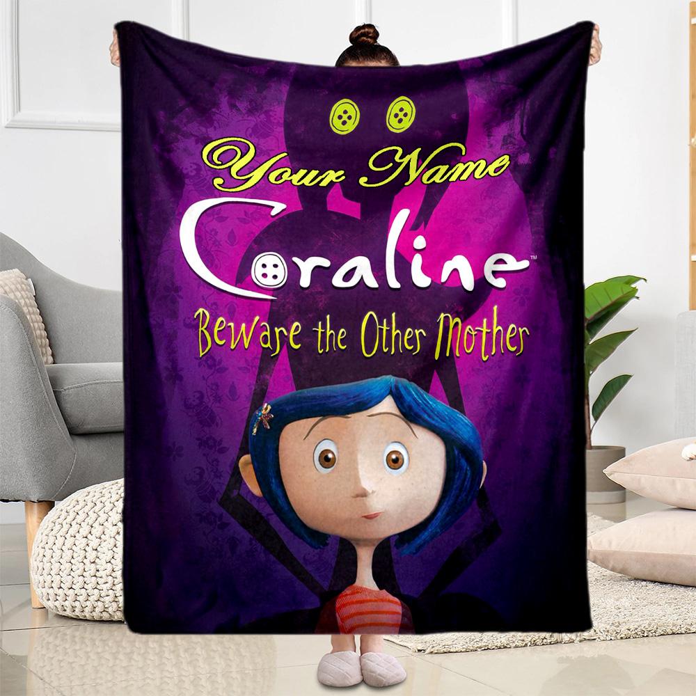 Coraline's Other Mother Personalized Text Blanket Gift Personalized Blanket Ultra-Soft Great for Livingroom Living Room Home Decor Nap