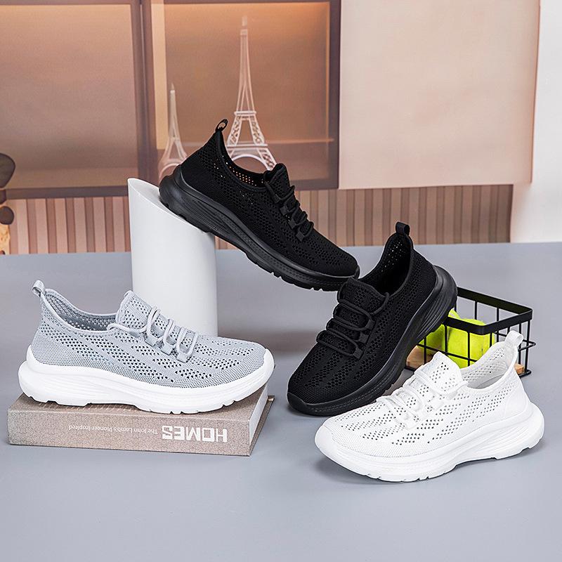 Couple Shoes Breathable Casual Sports Shoes Mesh Casual Lightweight Shock Absorbing Women's Shoes Non-slip Running Soft-soled Mesh Shoes