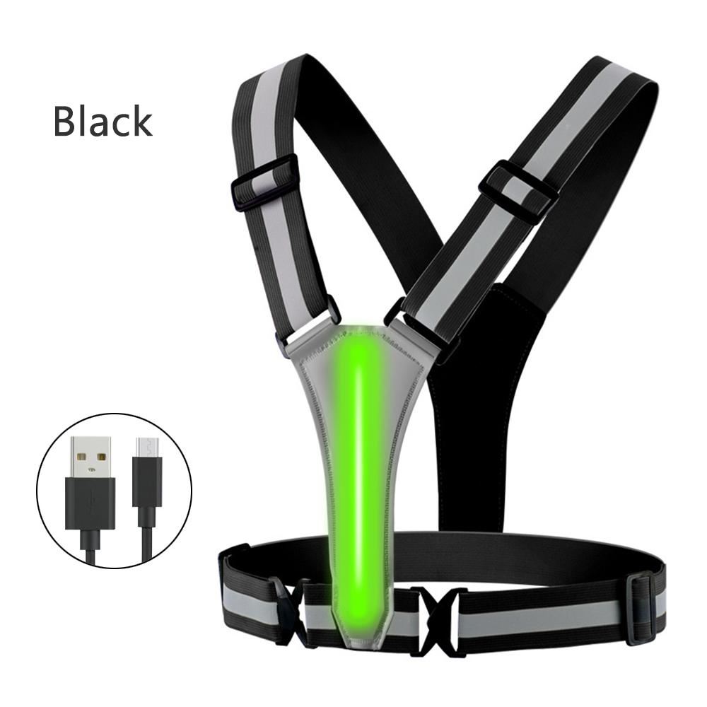Светоотражающий светодиодный жилет с USB-подзарядкой, регулируемый по талии и плечам, для женщин, мужчин, детей