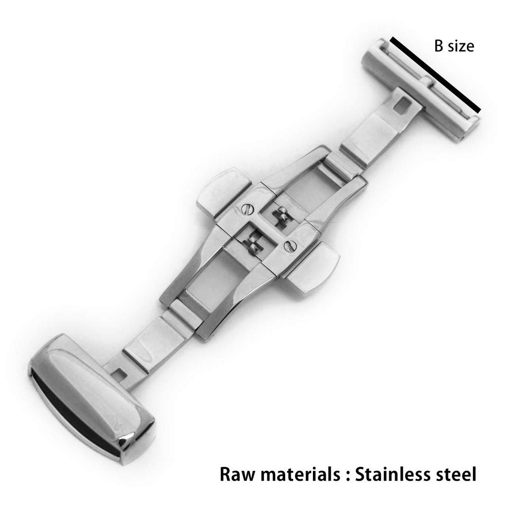 Ремешок для часов CASSIS с D-пряжкой PBF D-BUCKLE2 Двусторонний 16 мм Серебристый с инструментом для замены CASSM2016