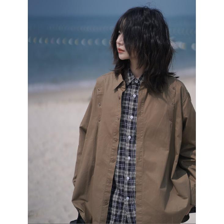 2024 Letter Long Sleeve Shirt Japanese Hong Kong Style Ins Loose Shirt Boys Summer Trendy Versatile Casual Coat