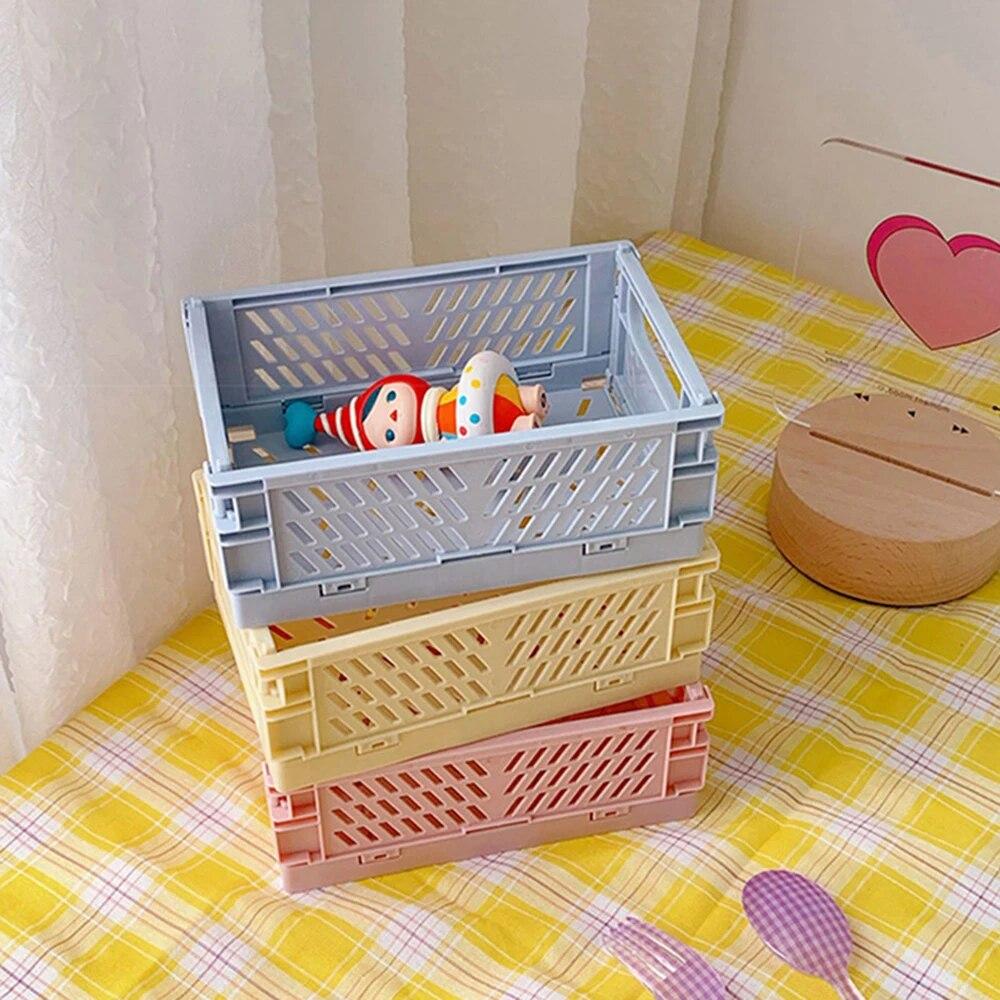 1 шт. Настольный складной ящик для хранения, Полка для студенческих канцелярских принадлежностей, Корзина для хранения косметики и прочих мелочей