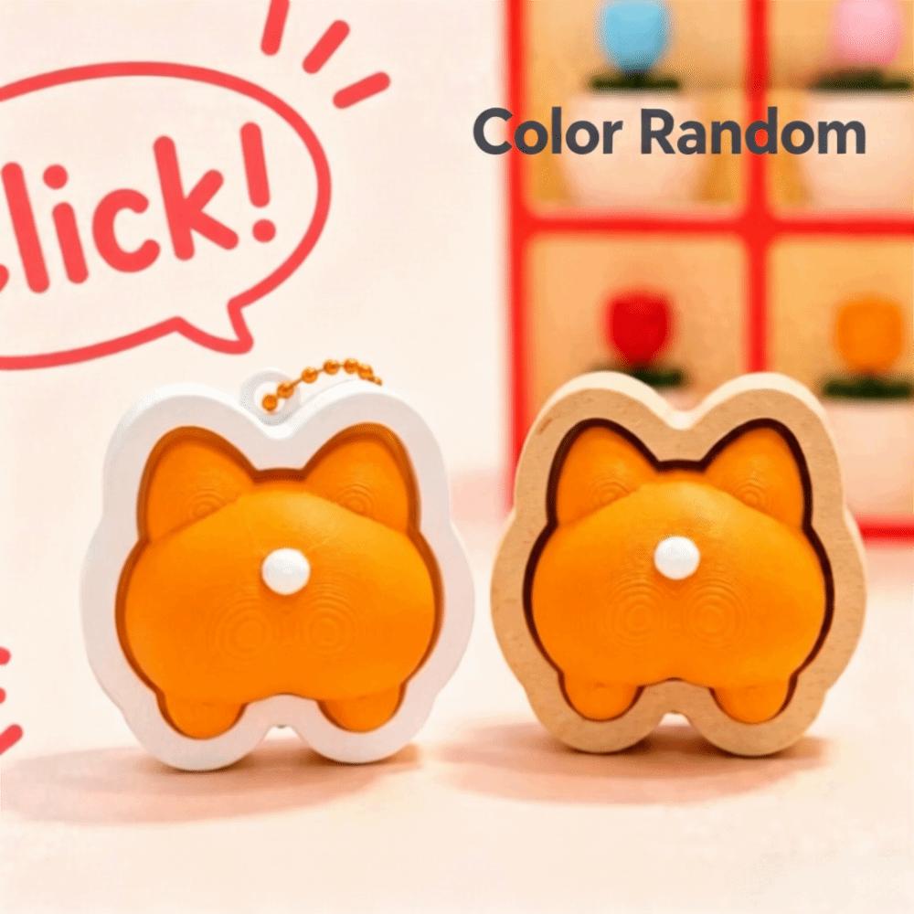 Soft Slow Rebound Clicker Fidget Keychain Button Press Click Keyring Gifts for Children
