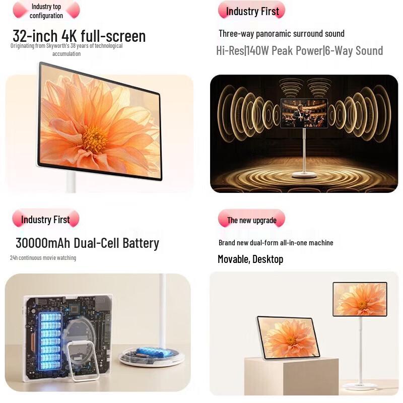 Skyworth F3Ultra 32-inch 4K Portable Smart Display (8GB RAM, 256GB Storage) (CN version)