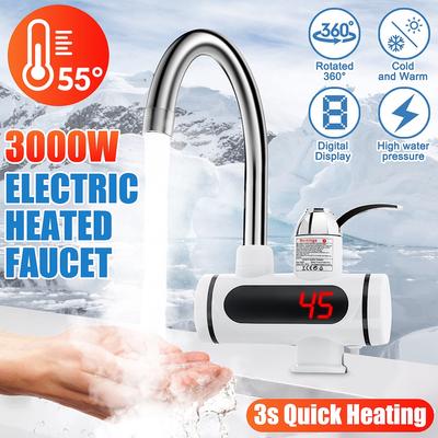 Электрический кухонный водонагреватель 3000 Вт, мгновенный кран для горячей воды, нагреватель, кран для холодного нагрева, безрезервуарный проточный водонагреватель