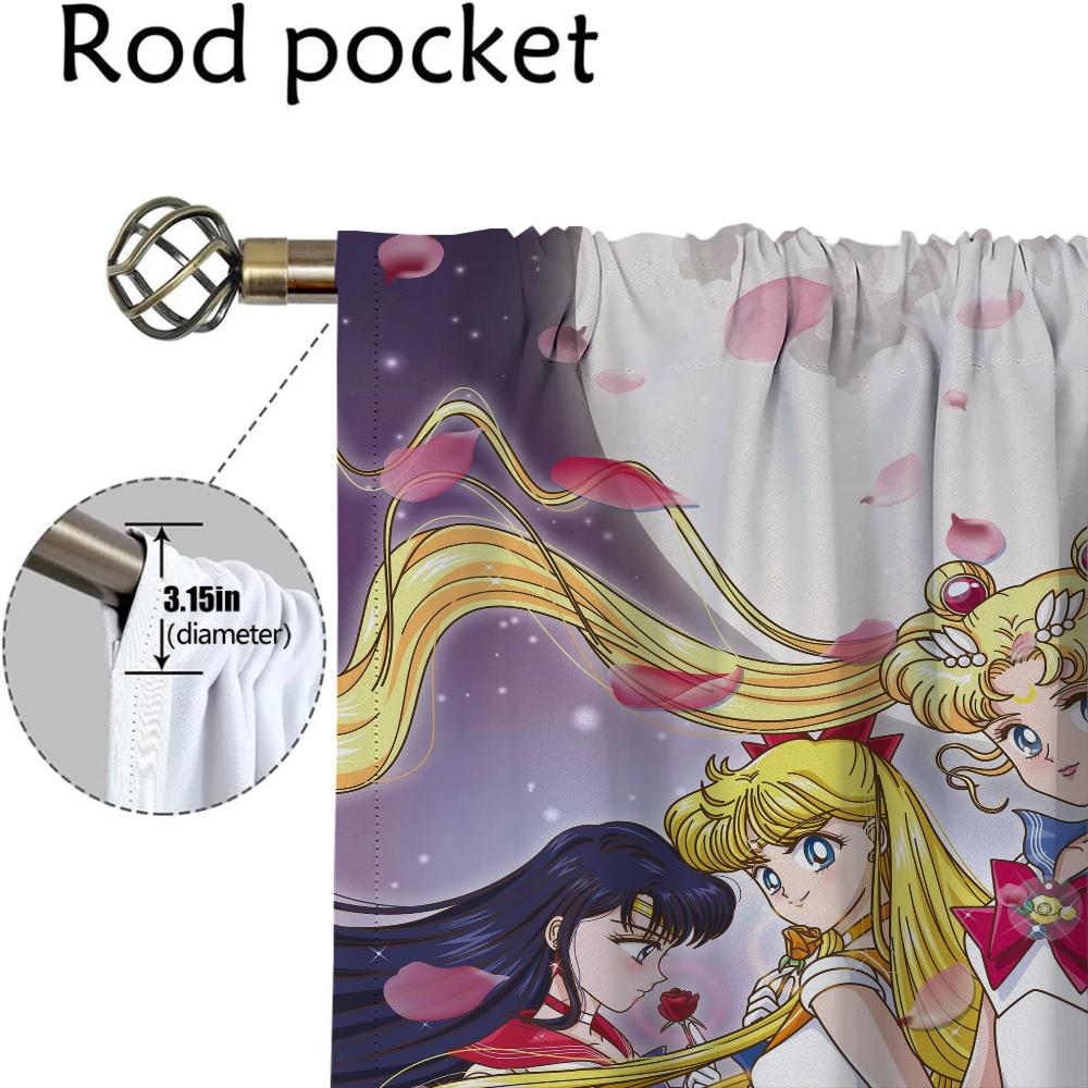 Шторы от комаров для гостиной Шторы Sailormoon Home Interior Шторы 2 шт Хэллоуин украшения Тюль для спальни