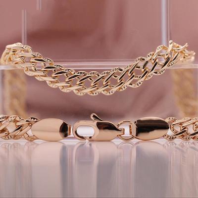 Модный браслет из розового золота, женский свадебный, обручальный, медный браслет, итальянский ремесленный изысканный, гладкий, удобный для ношения, цепочка