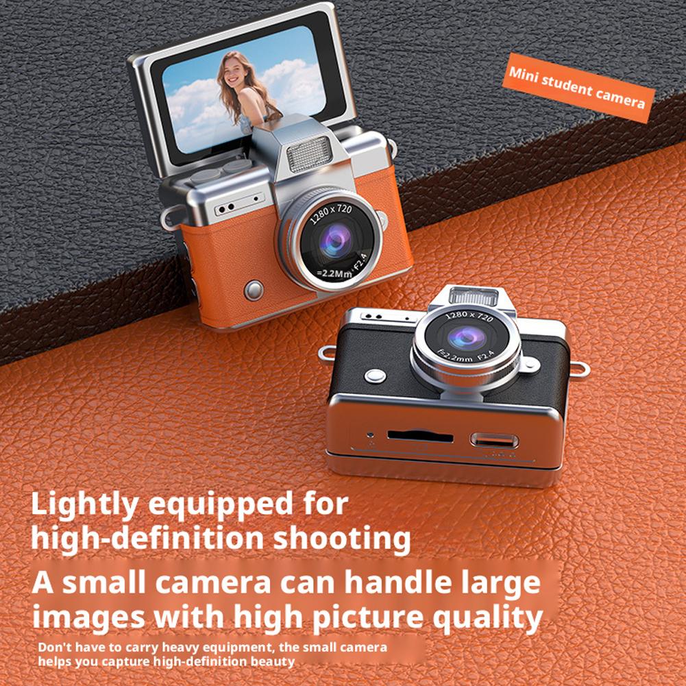 Retro Style Mini CCD Camera with 1.47 Inch Flip Screen Portable Sports Camera for Outdoor Travel Vlogging Photography Kids Gifts