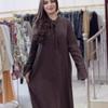Сверкающее платье с длинным рукавом и завязками на спине, с круглым вырезом