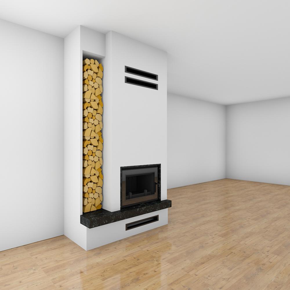 НАБОР ВЕНТИЛЯЦИОННЫХ КРЫШЕК 3x для камина с прямым стеклом