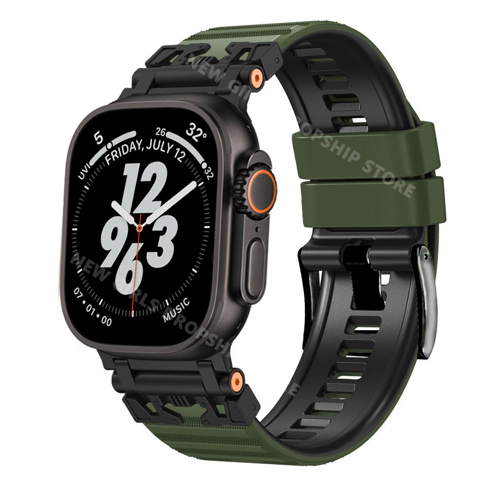 Силиконовый спортивный ремешок для Apple Watch 10 46 мм Ultra 1 2 49 мм Мягкий плетеный браслет для Iwatch Series 9 8 7 6 5 4 Se 45 мм 44 мм Ремешок