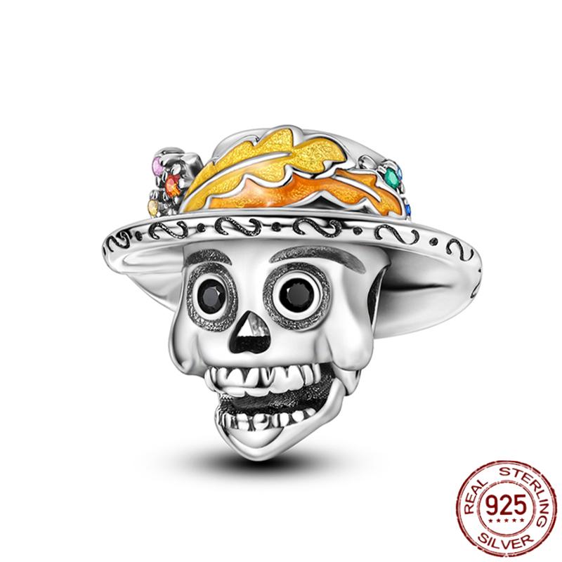 Copper Autumn Brown Music Squirrel Scarecrow Pumpkin Maple Leaves Charm Bead Women'S Bracelets Diy Jewelry Gift