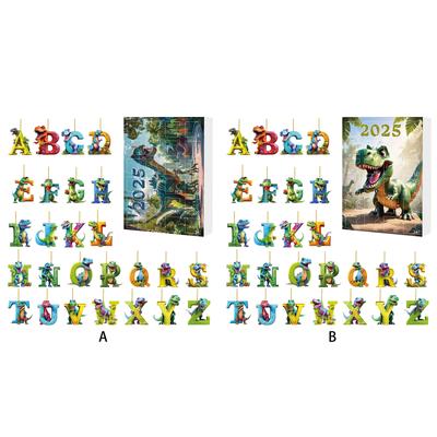 Рождественский Адвент-календарь Многоцелевые Милые Подвесные Украшения-Драконы Мини-Динозавры Буквы Подвески для Ёлки для Домашнего Декора