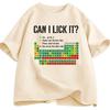 Can I Lick It T Shirt Periodic Table Print Unisex Unisex Fashion Casual Tops Shirt Funny Chemistry Clothes Round Neck Short Sleeves