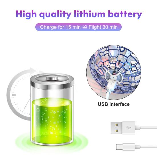 Волшебная парящая сфера-мяч с разноцветной подсветкой, вращающаяся на 360 градусов сфера НЛО, дистанционное управление, бумеранг, спиннер, летающий мяч, игрушка для снятия стресса