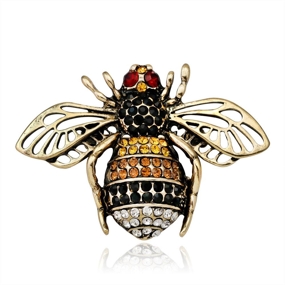 Brooch, Animal, Fashion Alloy Diamond Bee Brooch, Insect Collection Ladies Corsage
