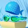 Children's Swimming Goggles; Waterproof and Anti-Fog Silicone Swimming Cap Swim Cap Goggles Set; Underwater Swimming Goggles.2