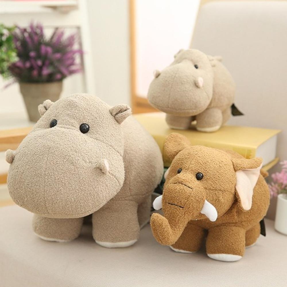 Baby Hippo Stuffed Animals Toy Cartoon Elephant Cushion Pillow New Plush Doll Christmas Gift