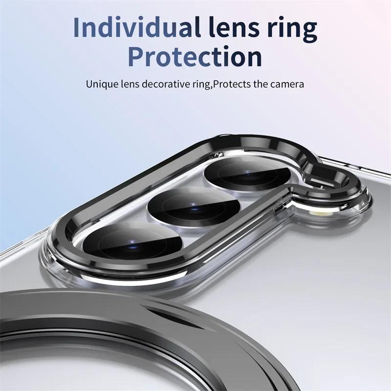 Вращающийся на 360° магнитный держатель Чехол для телефона для Samsung Galaxy Z Fold 7 6 5 4 3 Защитная пленка Magsafe Беспроводная зарядка Чехол