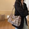 Зимняя Колледж Ветровка Клетчатая Сумка Женская 2025 Новая Сумка-тоут Повседневный Рюкзак Большой Вместимости