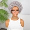 Женский серый парик синтетический натуральный многослойная стрижка короткий кудрявый парик с челкой для пожилых женщин бабушкин парик косплей
