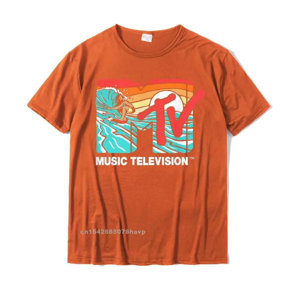 Mademark X MTV - MTV Catch A Wave MTV Surfer Logo Ретро-графическая футболка Распродажа Мужская футболка Футболка Group Футболка из хлопка Повседневная