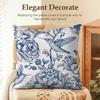 Blue And White Porcelain Cushion Cover Natural Linen Organic Fabric DoubleSided Printing Sofa Home Decor Gift Pillow Case