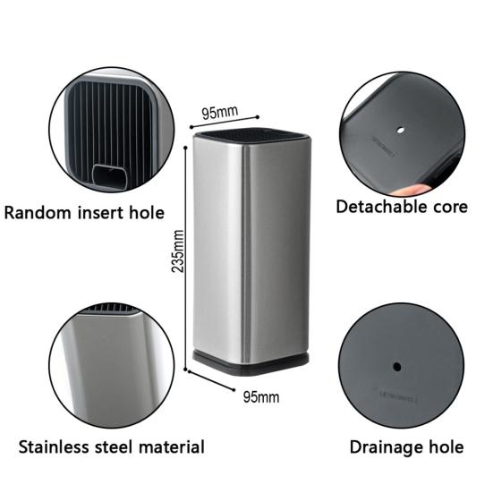 Держатель кухонного ножа для хранения из нержавеющей стали, подставка для блока большой емкости, инструмент