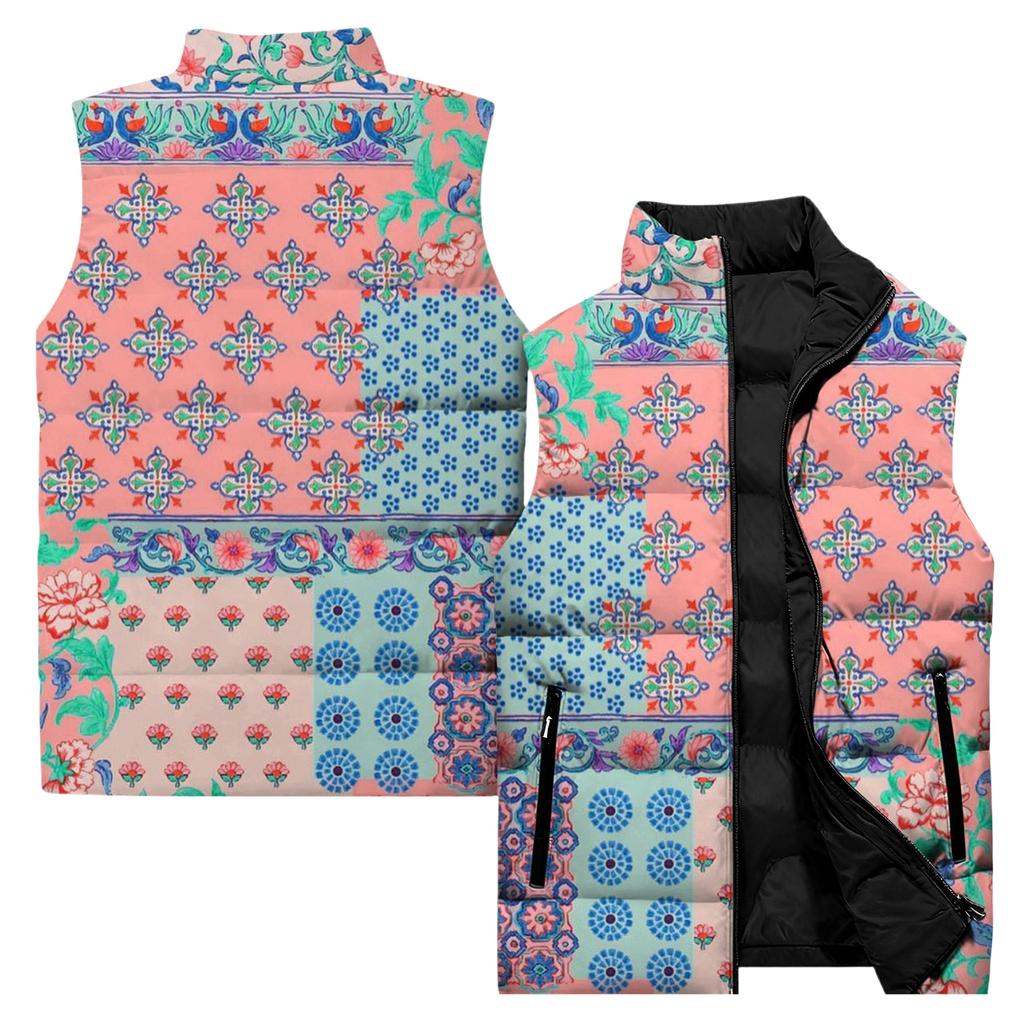 Ladies' Casual And Fashionable Sleeveless Vest Conventional Pattern Cotton Jacket