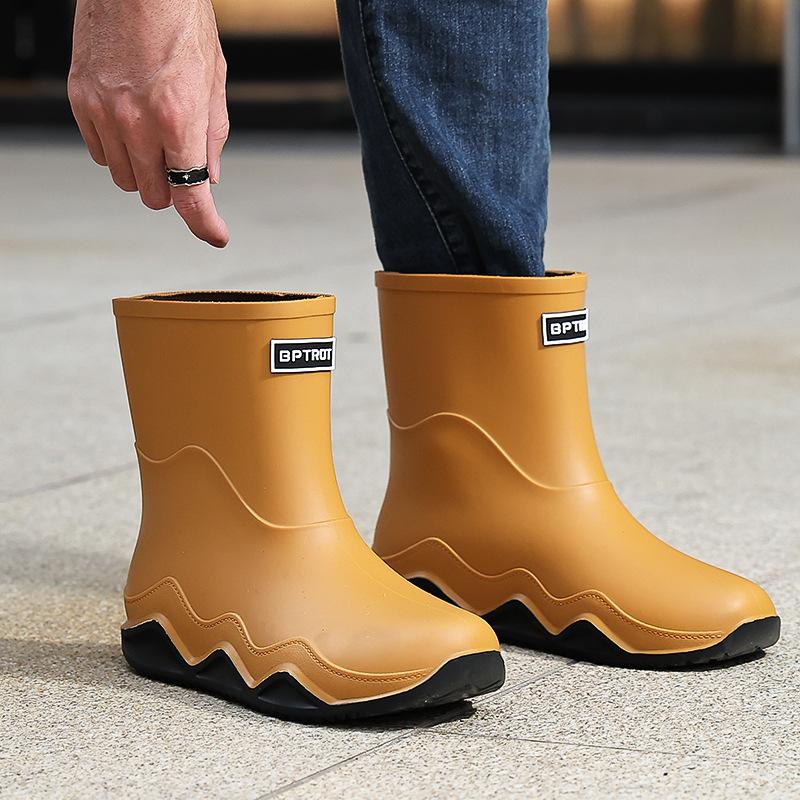 British Short and Medium Rain Shoes Chelsea Wading Boots Men's New Non-slip Rubber Boots Men's Outer Wear Shoes Fishing Shoes