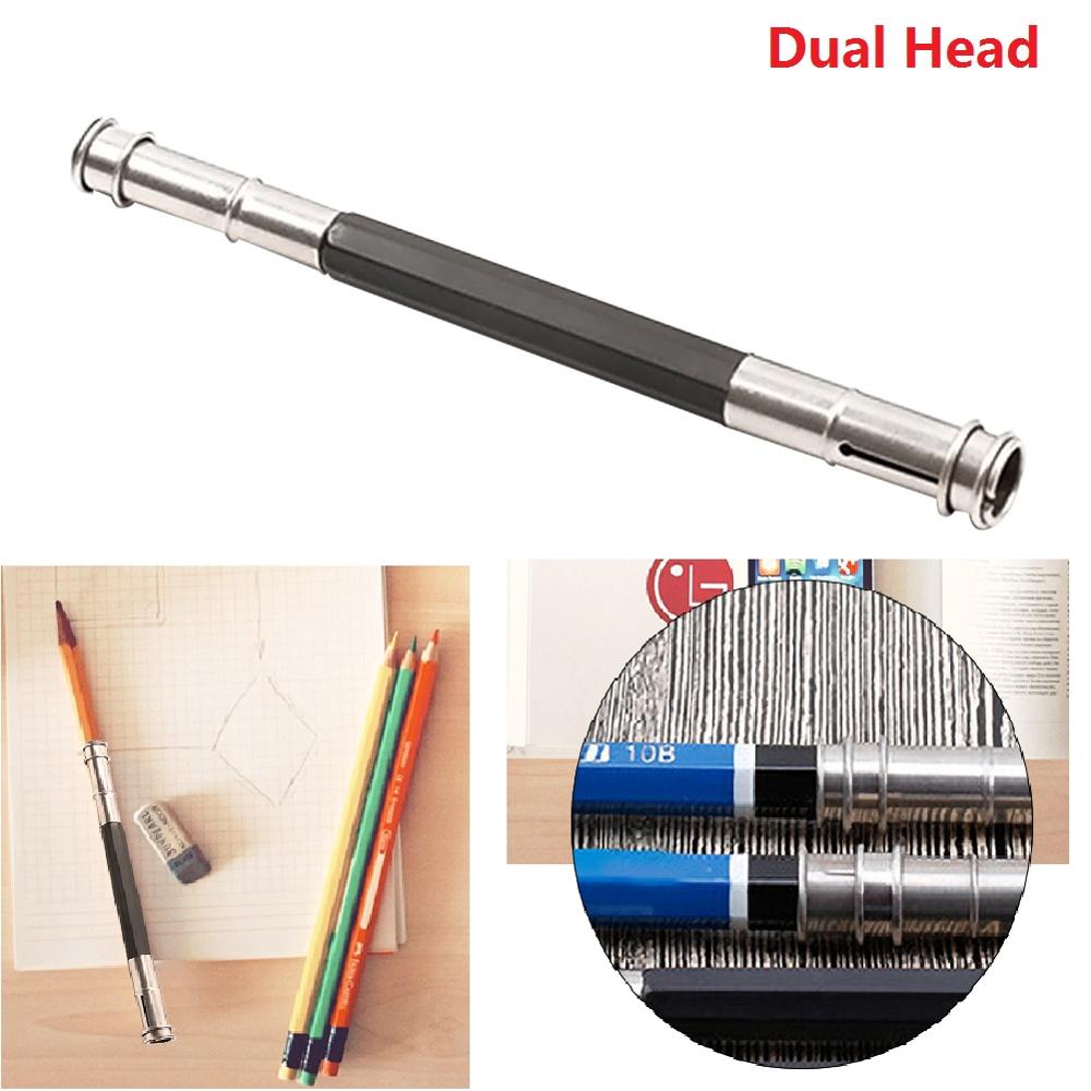 1 Pcs Adjustable Size Dual Head /Single Head Pencil Extender Holder Sketch School Office Painting Art Write Tool for Writing Gift