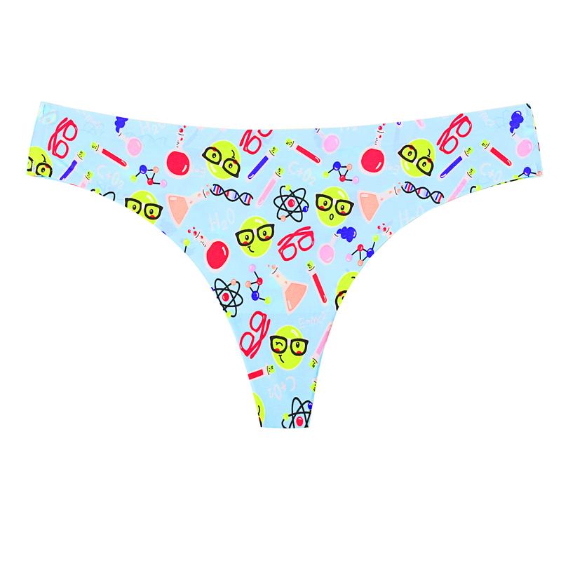 TERMEZY Сексуальные трусики с принтом, стринги с низкой талией, бесшовные дышащие трусики из ледяного шелка, женское нижнее белье, мягкое нижнее белье