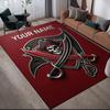 Custom Name,Tampa Bay Buccaneers Home Sofa Decoration for Living Room & Bedroom, Non‑Slip Play Flannel Floor Mat for Game Room
