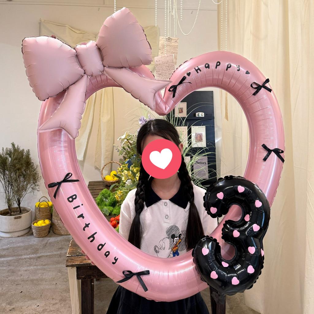 40-дюймовый розовый фольгированный шар в форме сердца, черный цифровой алюминиевый декор для вечеринки по случаю дня рождения, украшение для детского праздника, подарок для девочек на свадьбу, реквизит для детского праздника
