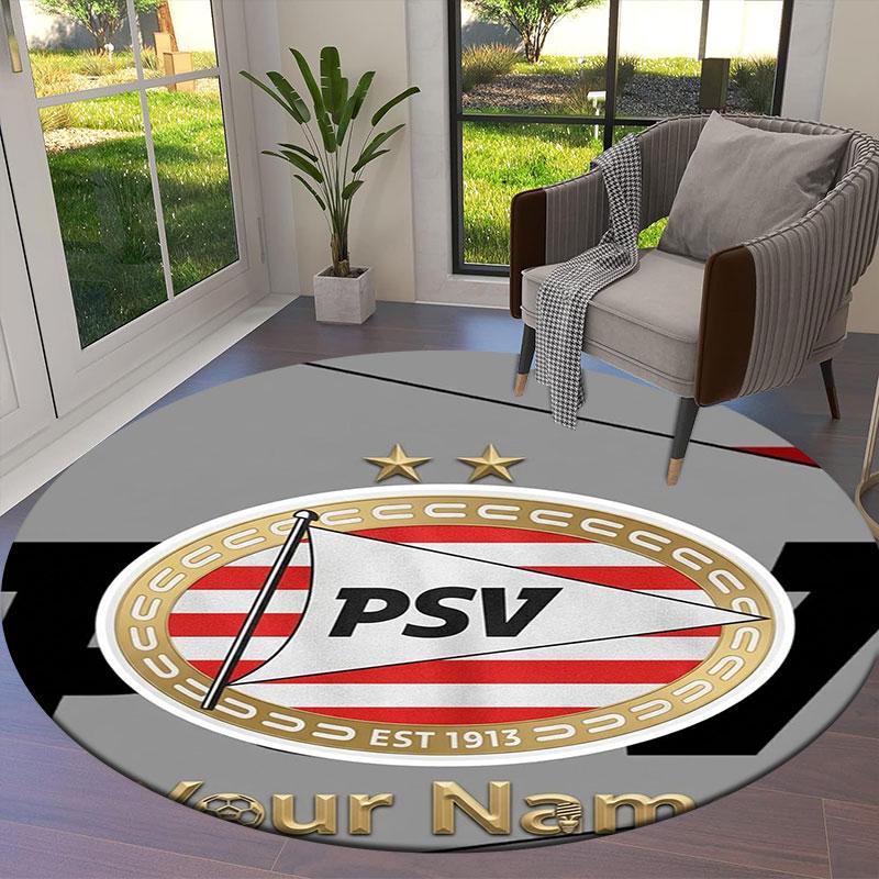 Philips Sport Vereniging Custom Name Round Area Rug,Carpet Rug for Living Room Bedroom Sofa Playroom Decor,Non-slip Floor Mat