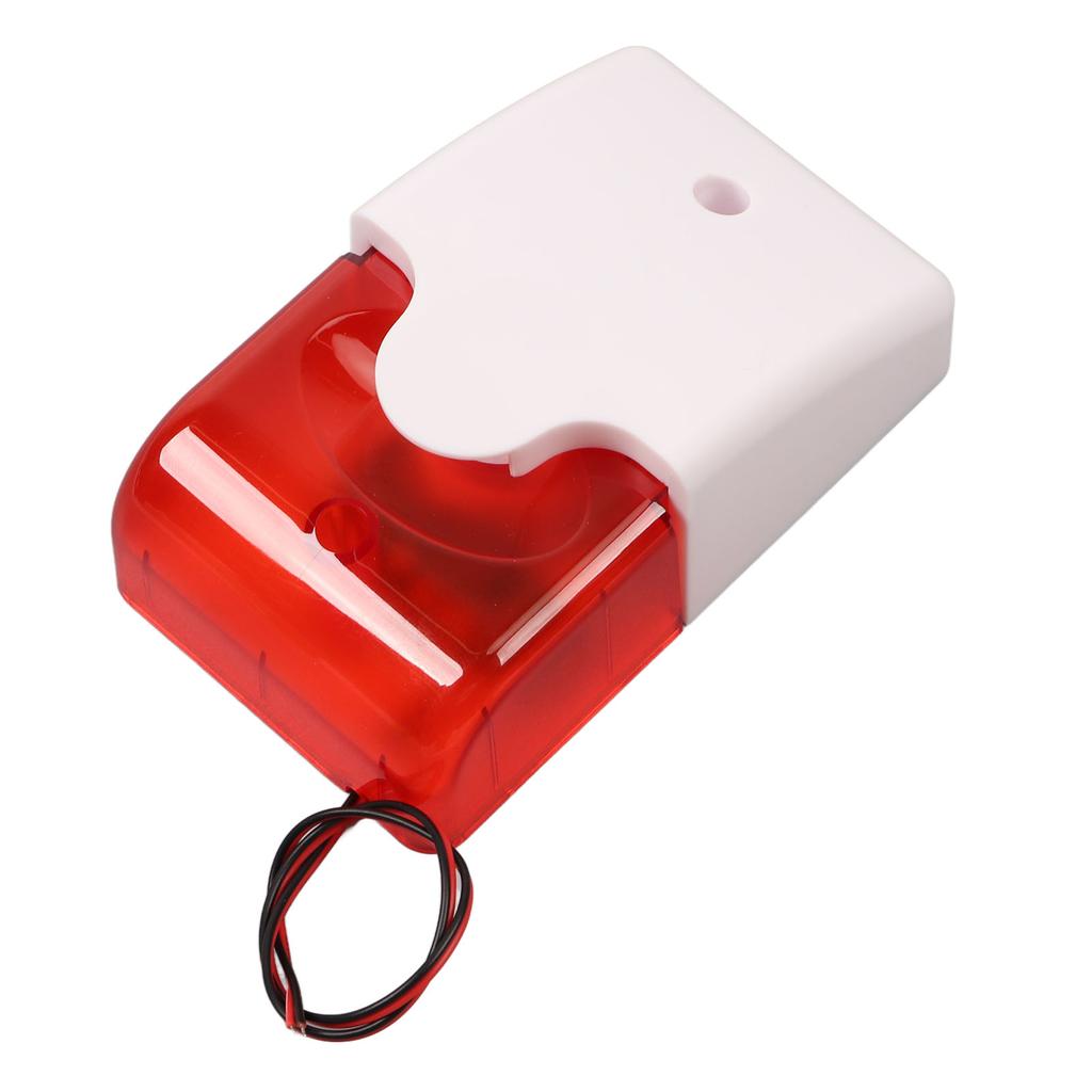 12V Sound and Light Alarm Siren High Decibel Fire Burglar Alarm Horn with LED Flashing Light for