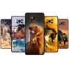 Черный чехол для телефона для Xiaomi POCO F4 GT X4 10T MI 11 lite F3 9T M3 M4 Pro 5G 11T X3 NFC Бегущая лошадь животное