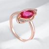 Elegant Geometric Design Pink Zircon Rings Glossy Golden Micro Inlay White Zircon Women Rings Wedding Party Costume Jewelry