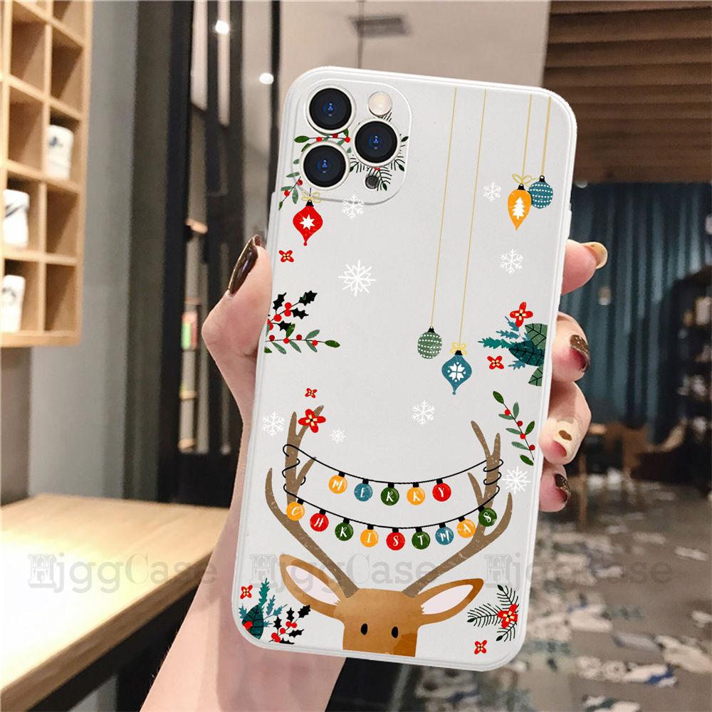 Белый чехол для телефона в подарок на Рождество и Новый год для iPhone 13 Pro 11 Pro Max 12 mini XS XR SE 8 7 Plus, модный чехол для девочек Fundas