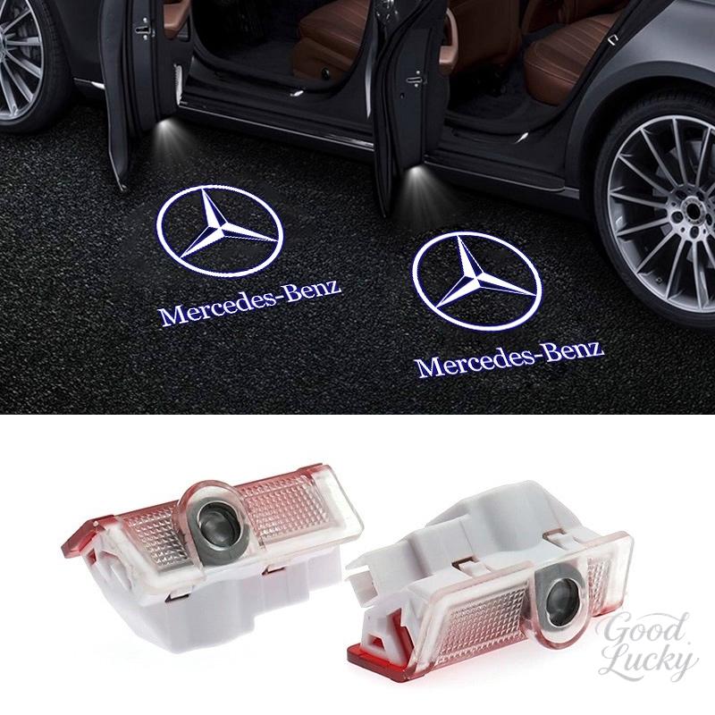YDC4 LED Car Door Welcome Warning Light Projector Logo Decoration Accessories For Mercedes Benz Amg W204 W213 W205 W211 W212 W176