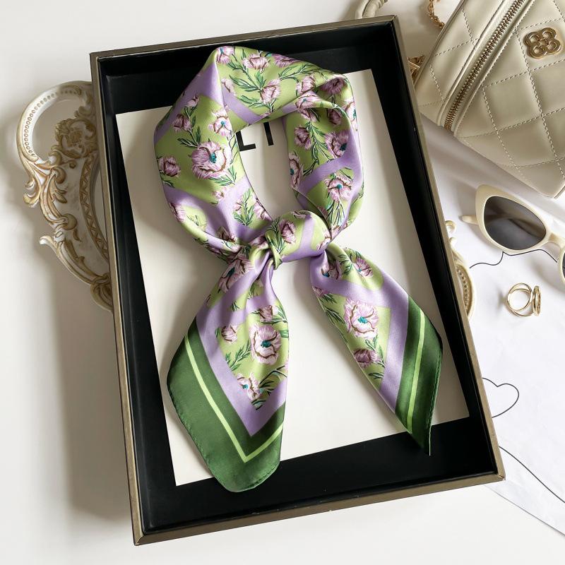 70 Silk Scarves, Small Square Scarves, Thin High-End Square Scarves, Fashionable And Versatile Scarves, Summer Sunscreen Scarves, Silk Scarves