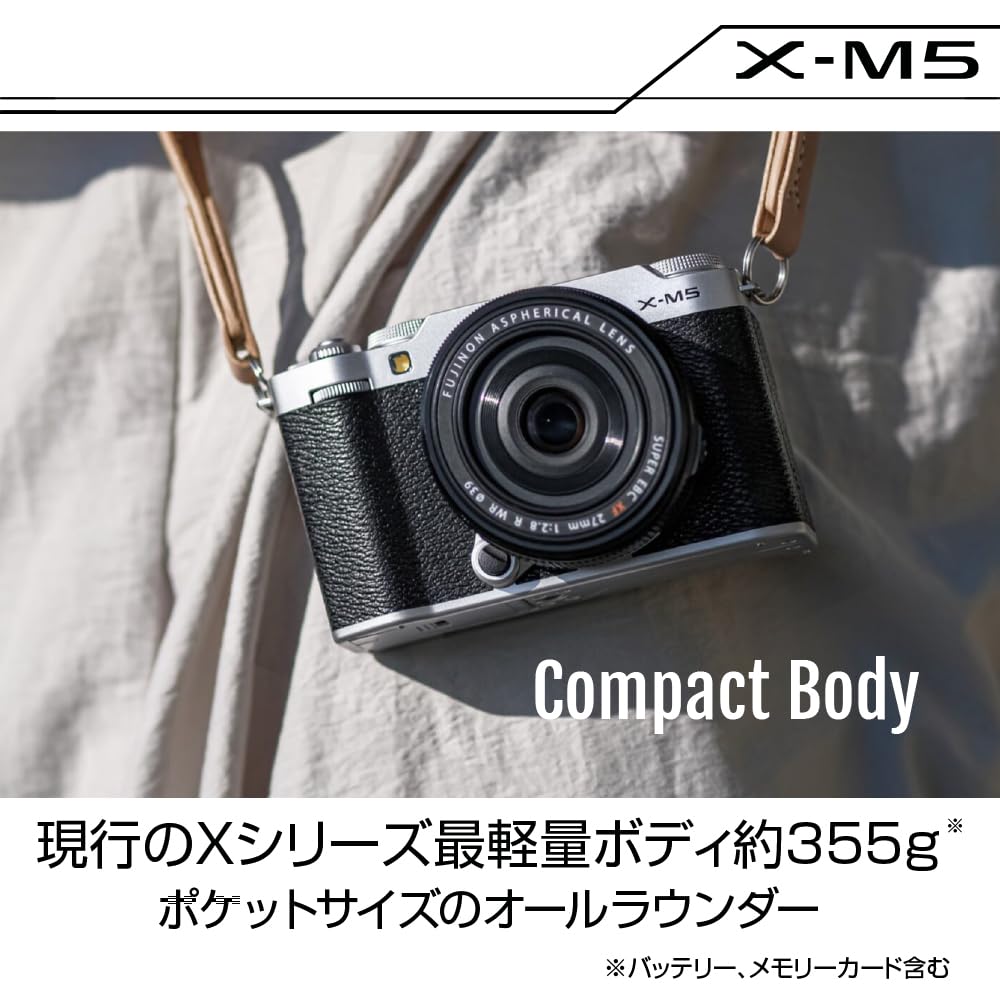 Комплект объективов для беззеркальной однообъективной камеры FUJIFILM Silver F JP Bilingual Model X-M5 (XF15-45) X-M5LK-1545-S Японский-Английский